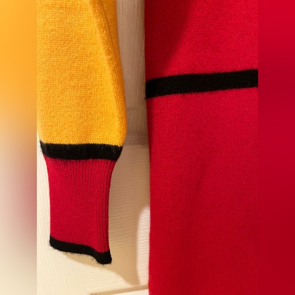 NWOT Gloria Sachs 100% Heavy Cashmere Long Dress with Roll neck Color Block - M - Picture 4 of 9